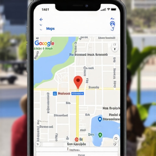 Honolulu Google Maps Listing on Smartphone Smartphone showing Honolulu Google Maps listing with local landmarks