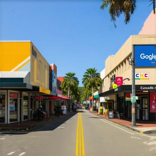 Honolulu street view with local businesses and Google Maps overlay