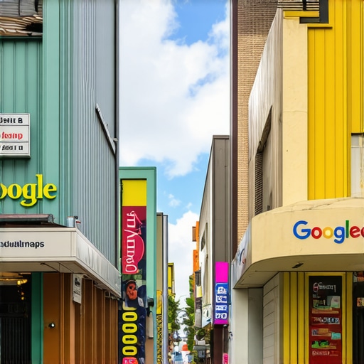 Honolulu Local Business Scene with Google Maps Colorful Honolulu street with local shops and Google Maps overlay.
