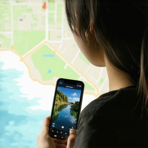 Voice Search Optimization in Honolulu Person using voice assistant with Honolulu map on screen