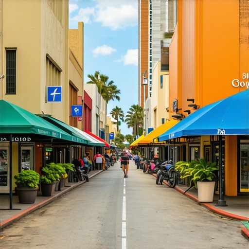 Honolulu street with local shops and Google Maps overlay