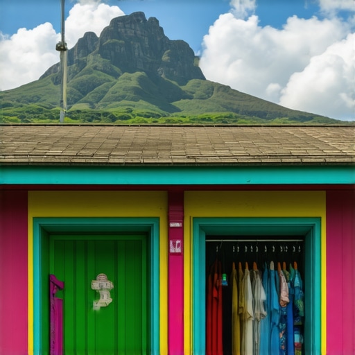 Honolulu storefront with Diamond Head in background