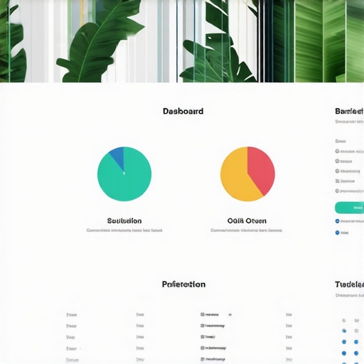 Screenshot of SEO analytics dashboard with Hawaii-themed workspace background.