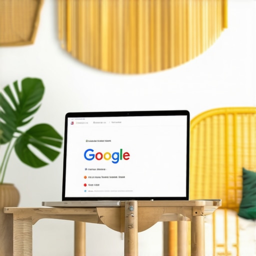 Optimizing Google Business Profile in Honolulu Person updating Google Business profile on laptop with Hawaii decor.