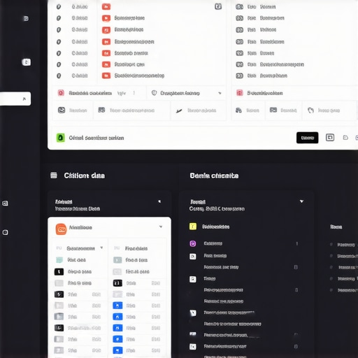 Computer screen displaying a local SEO management dashboard with maps and analytics