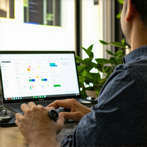 Using Local SEO Tools in Honolulu Person analyzing local SEO metrics on computer for Honolulu business growth.