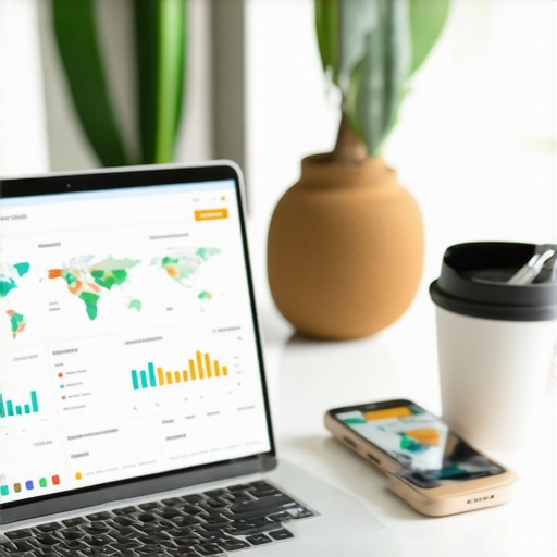 Person analyzing local SEO metrics on a laptop with Hawaii maps on the screen.