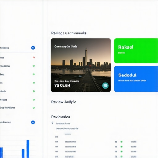 Screenshot of local SEO analytics dashboard showing rankings and reviews.