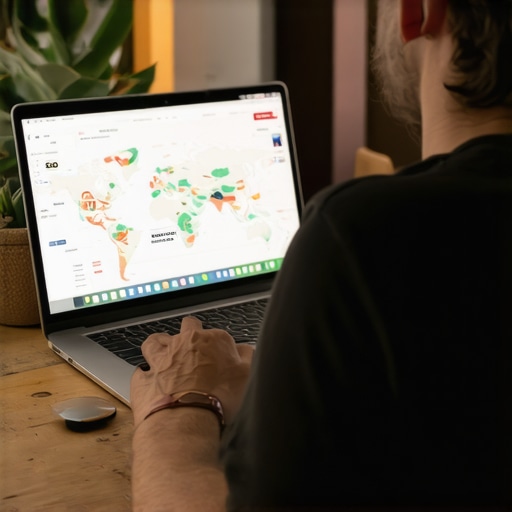 A person analyzing Hawaii local SEO performance with specialized tools on a laptop.