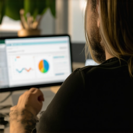 A person analyzing Google local search data on a screen in Honolulu