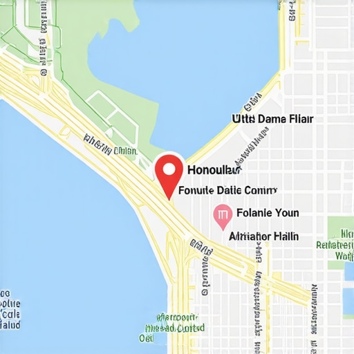 Map of Honolulu showcasing local business SEO optimization points